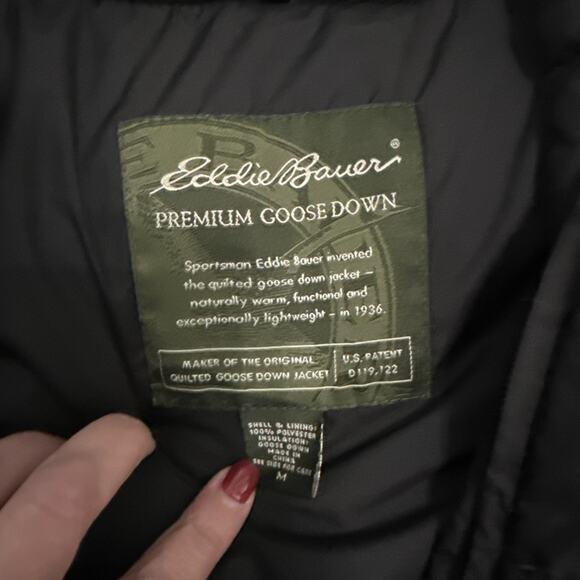 Eddie Bauer Vest Womens Medium Black Premium Goose Down Quilted Full Zip Active - Picture 4 of 4